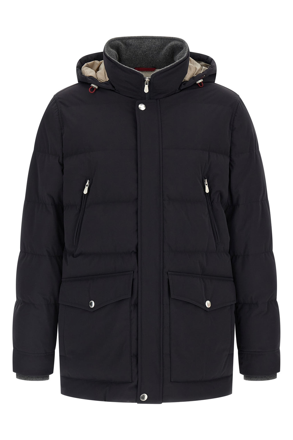 BRUNELLO CUCINELLI Knit insert down jacket For Men 87% polyamide, 13% elastane