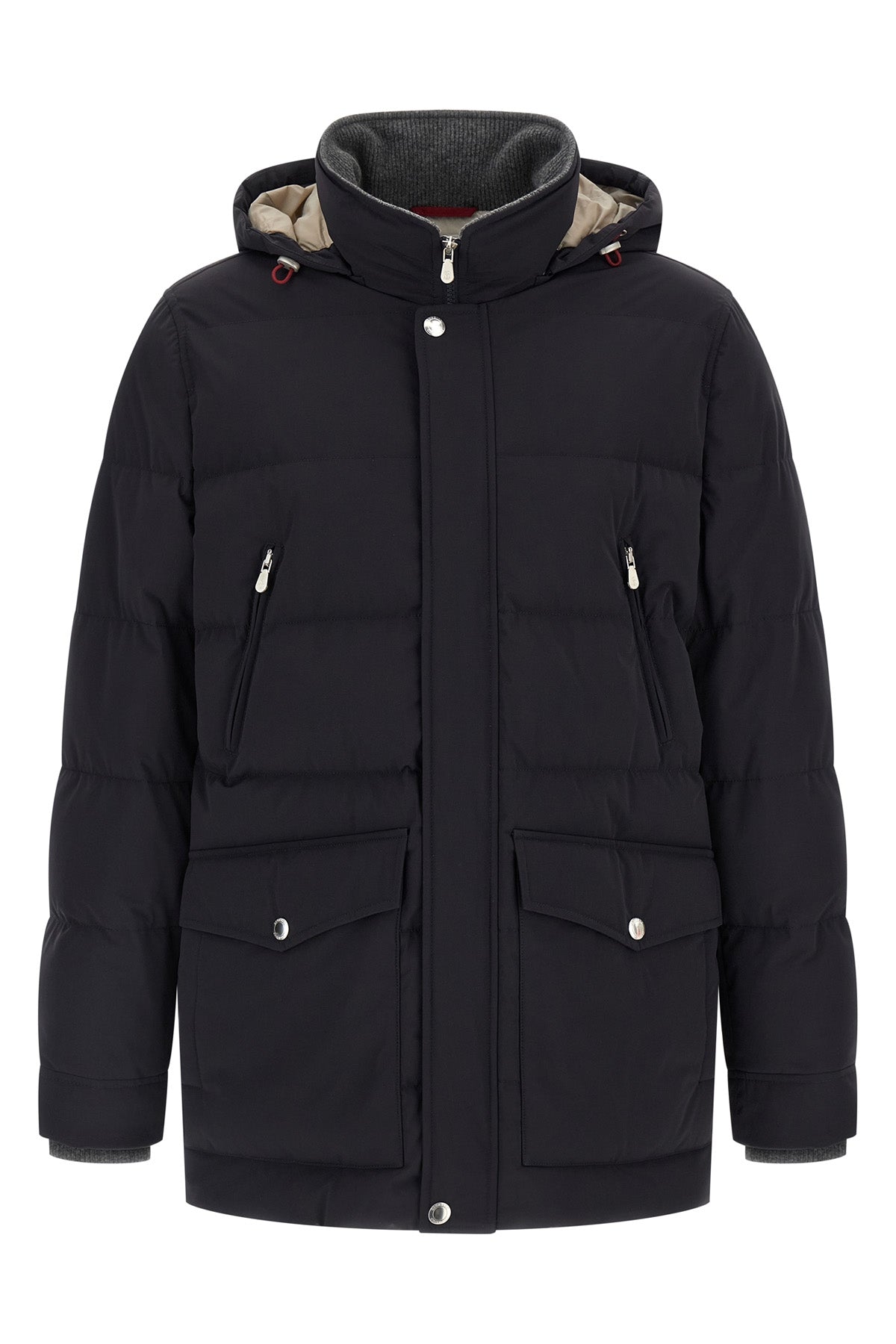 BRUNELLO CUCINELLI Knit insert down jacket For Men 87% polyamide, 13% elastane