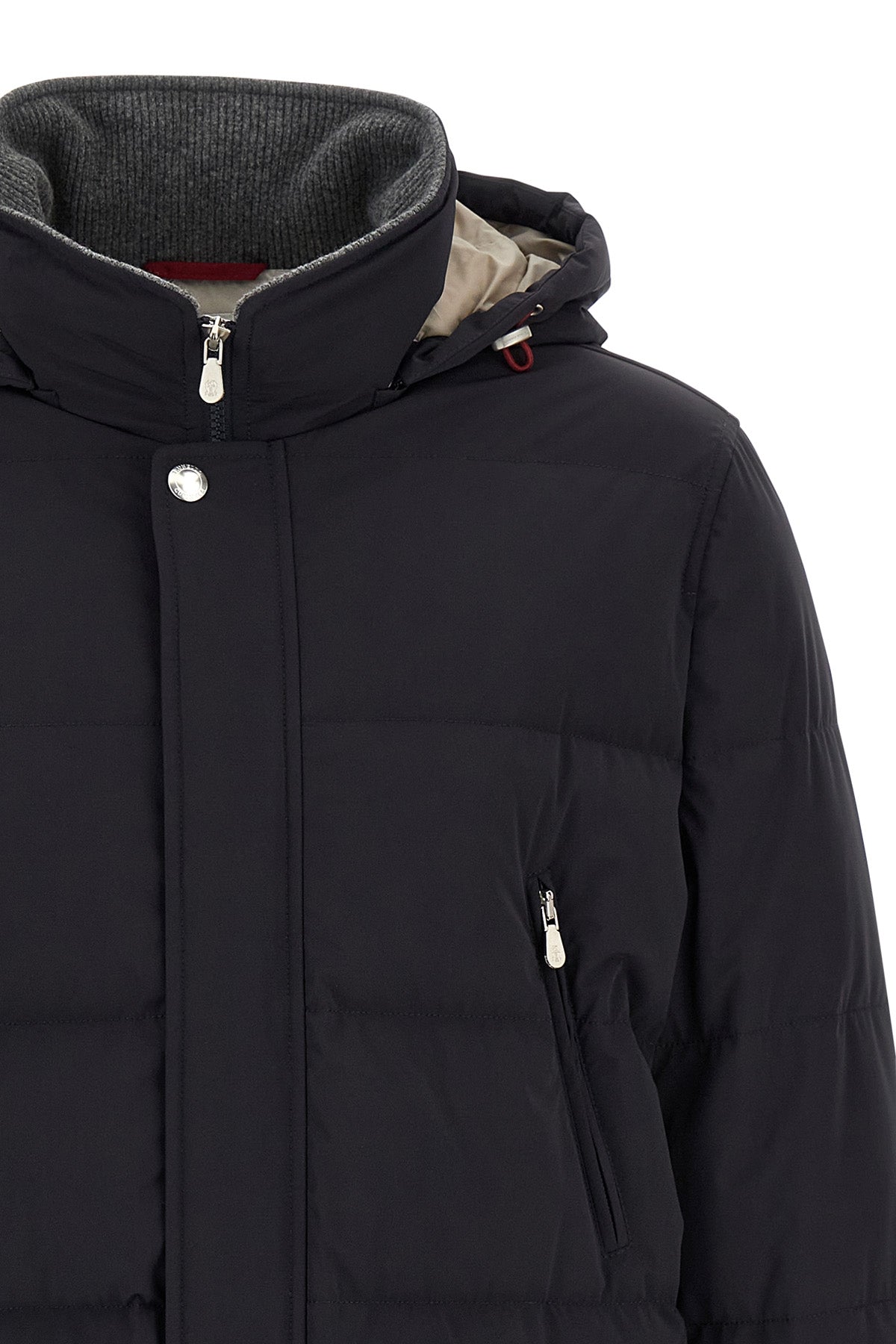 BRUNELLO CUCINELLI Knit insert down jacket For Men 87% polyamide, 13% elastane