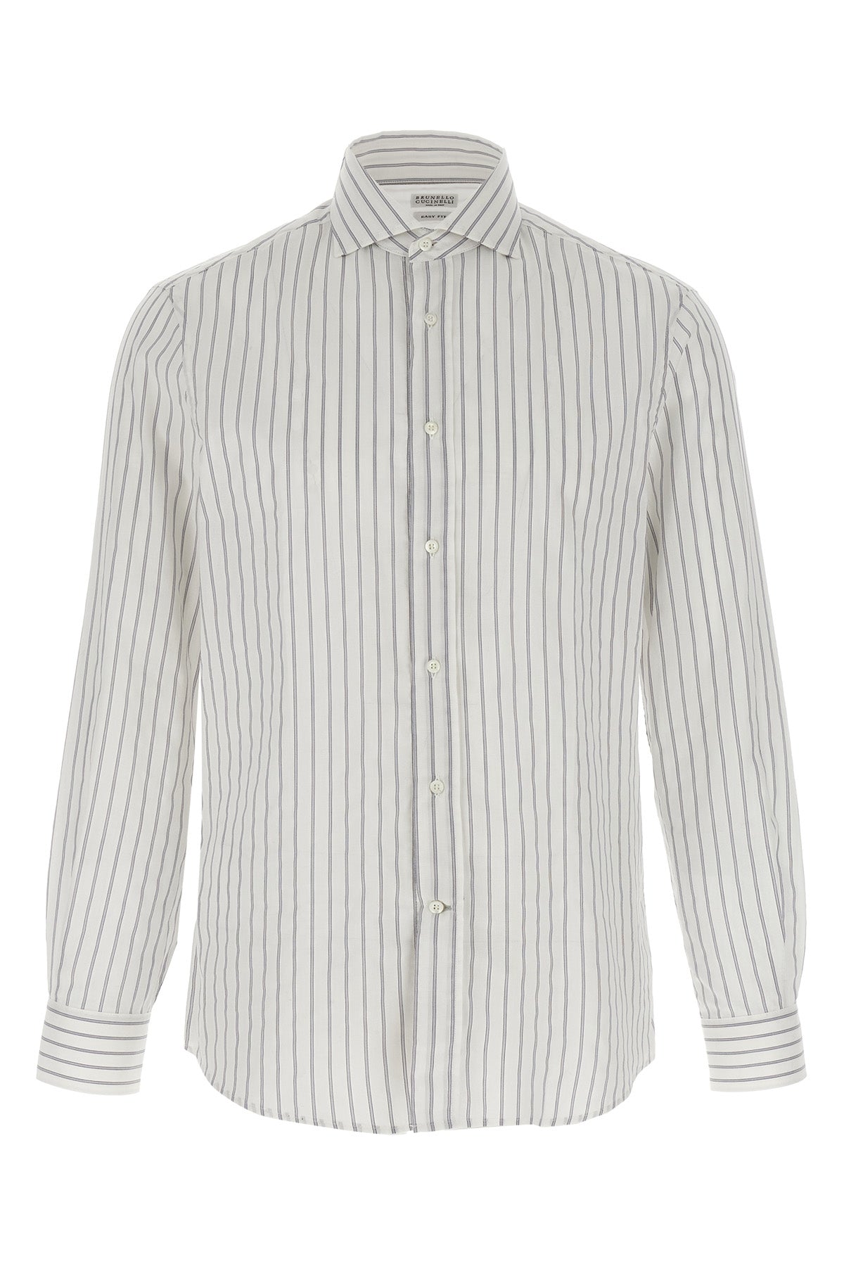 BRUNELLO CUCINELLI Striped canvas shirt For Men 100% cotton