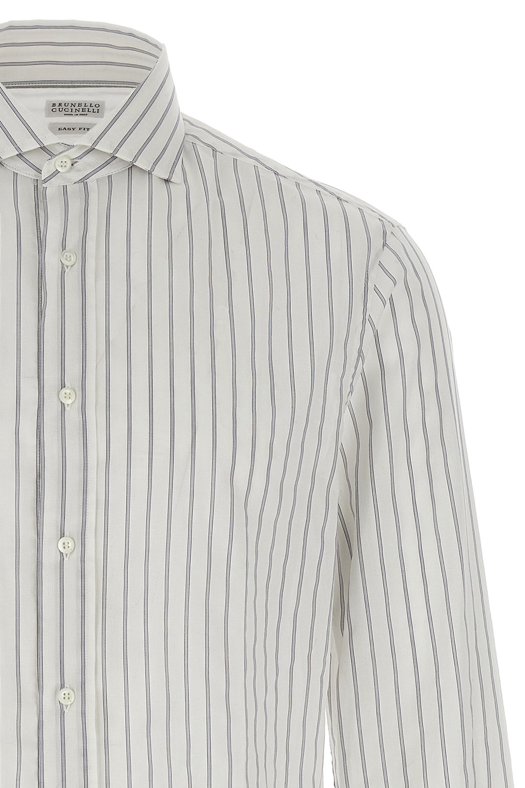 BRUNELLO CUCINELLI Striped canvas shirt For Men 100% cotton