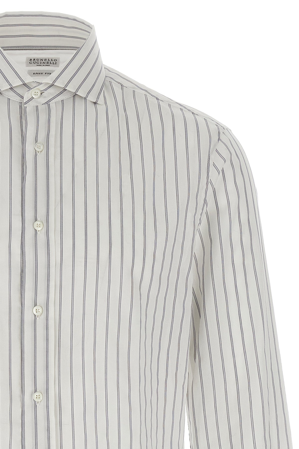 BRUNELLO CUCINELLI Striped canvas shirt For Men 100% cotton