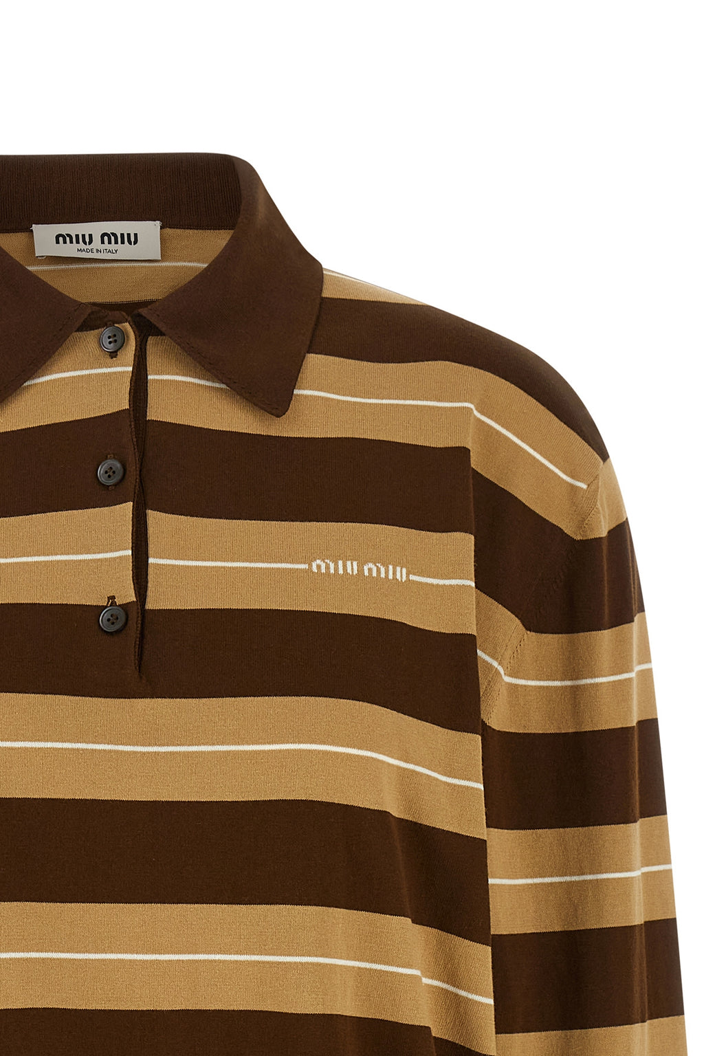 miu miu Striped knitted polo shirt