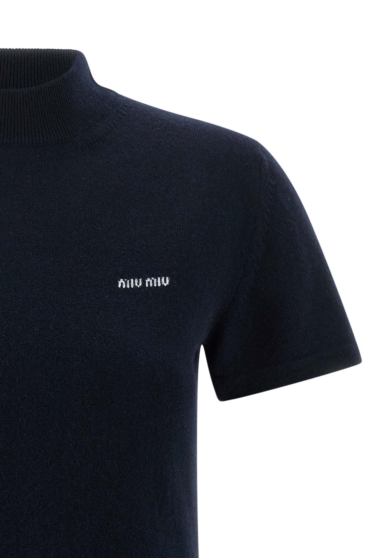 MIU MIU Logo intarsia sweater For Women 100% cashmere