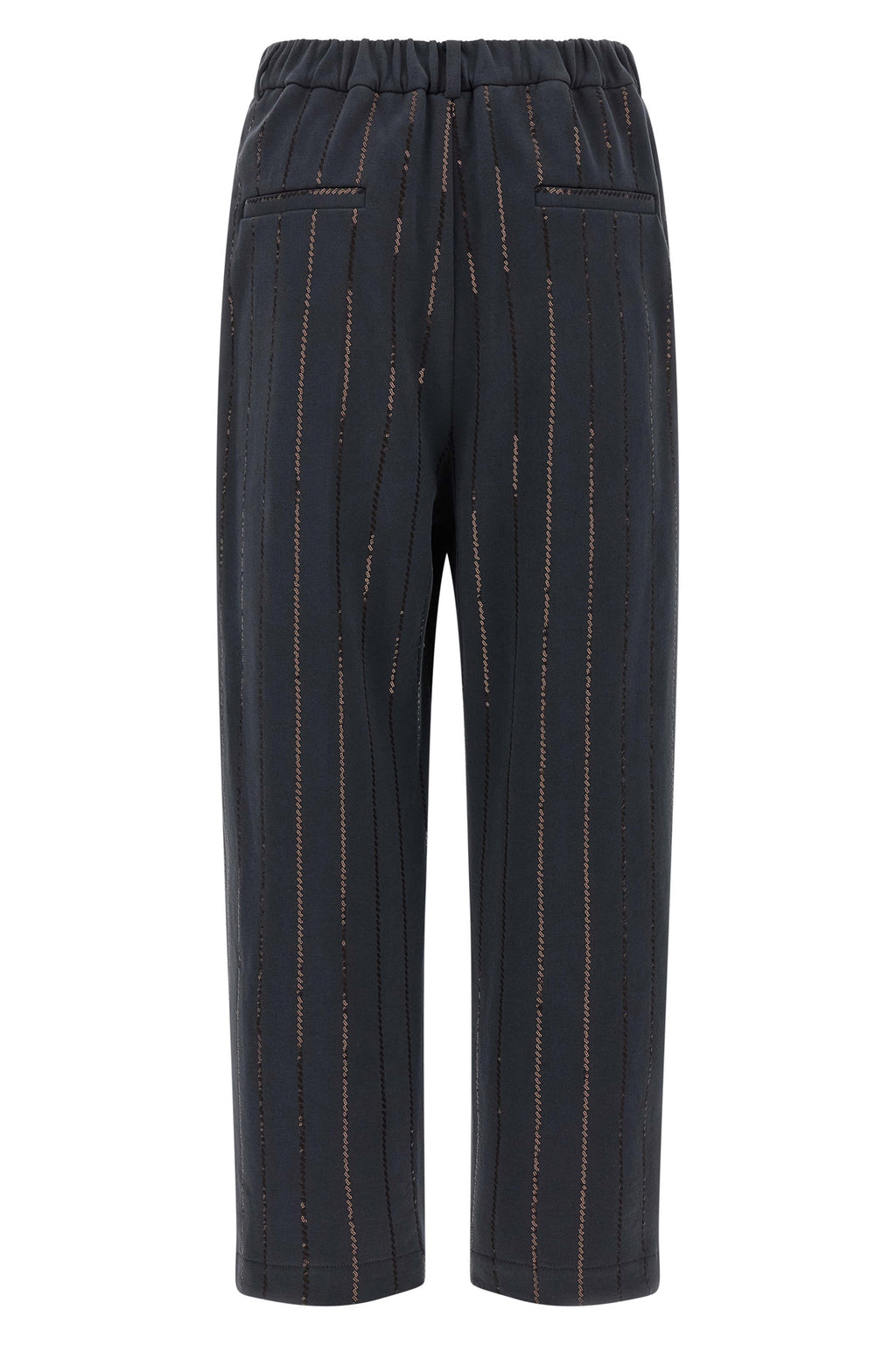 BRUNELLO CUCINELLI 'Dazzling Chalk Stripe Embroidery' joggers For Women 100% cotton