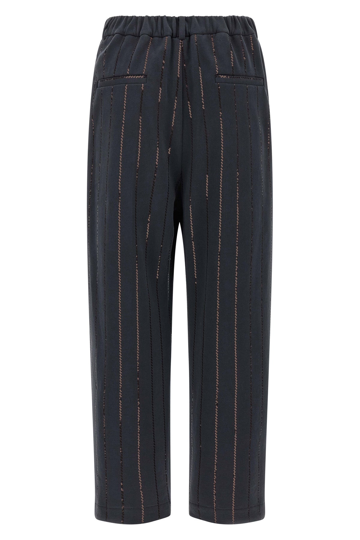 BRUNELLO CUCINELLI 'Dazzling Chalk Stripe Embroidery' joggers For Women 100% cotton