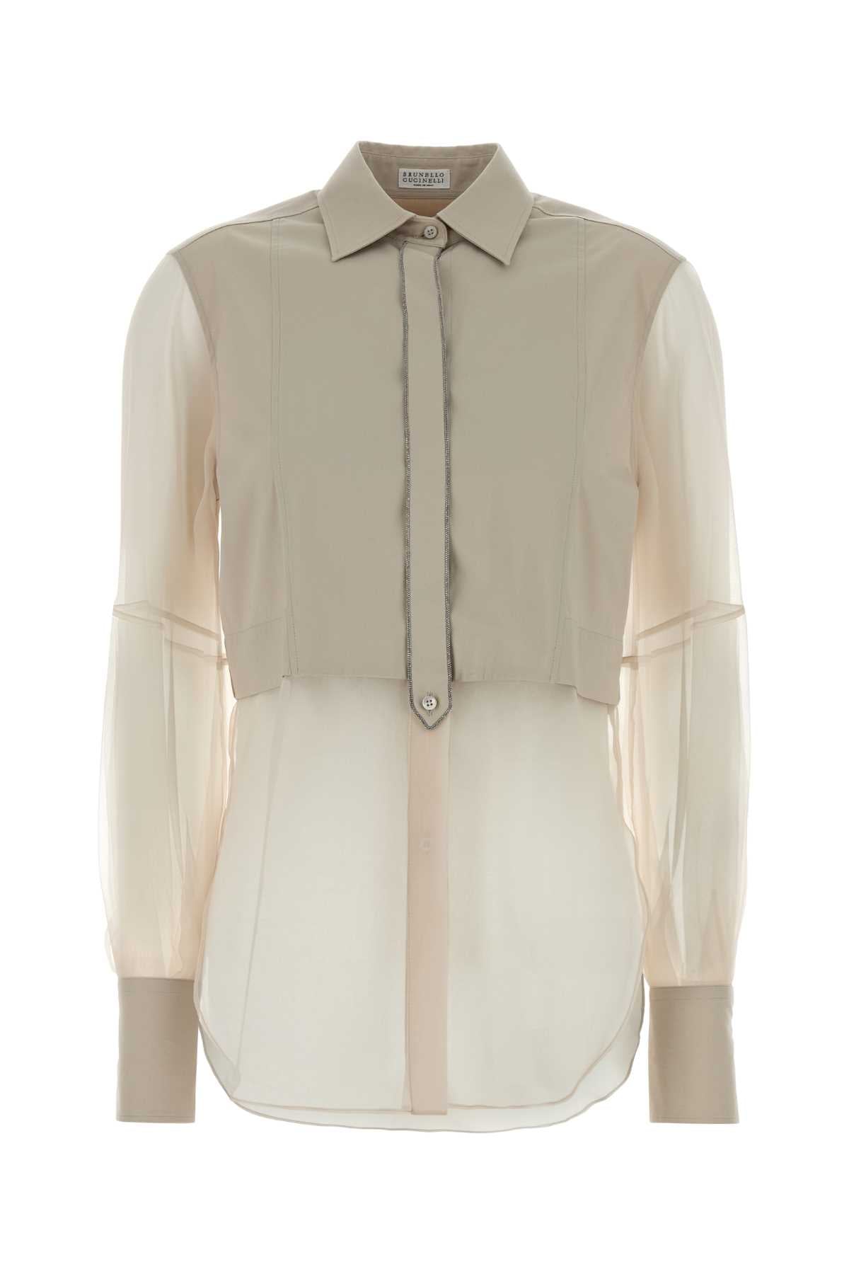 BRUNELLO CUCINELLI CAMICIA For Women Exterior 1: 72% Cotton 23% Nylon 5% Elastane Exterior 2: 100% Silk