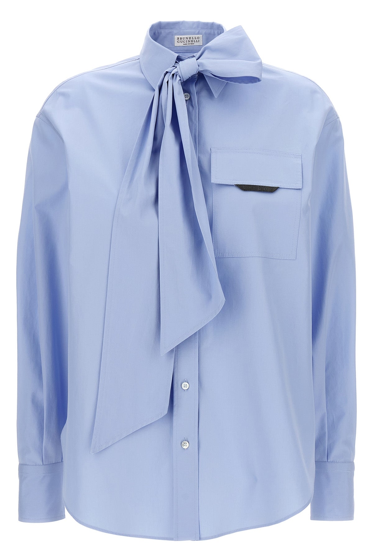 BRUNELLO CUCINELLI 'Shiny Flap Detail' shirt For Women 100% cotton