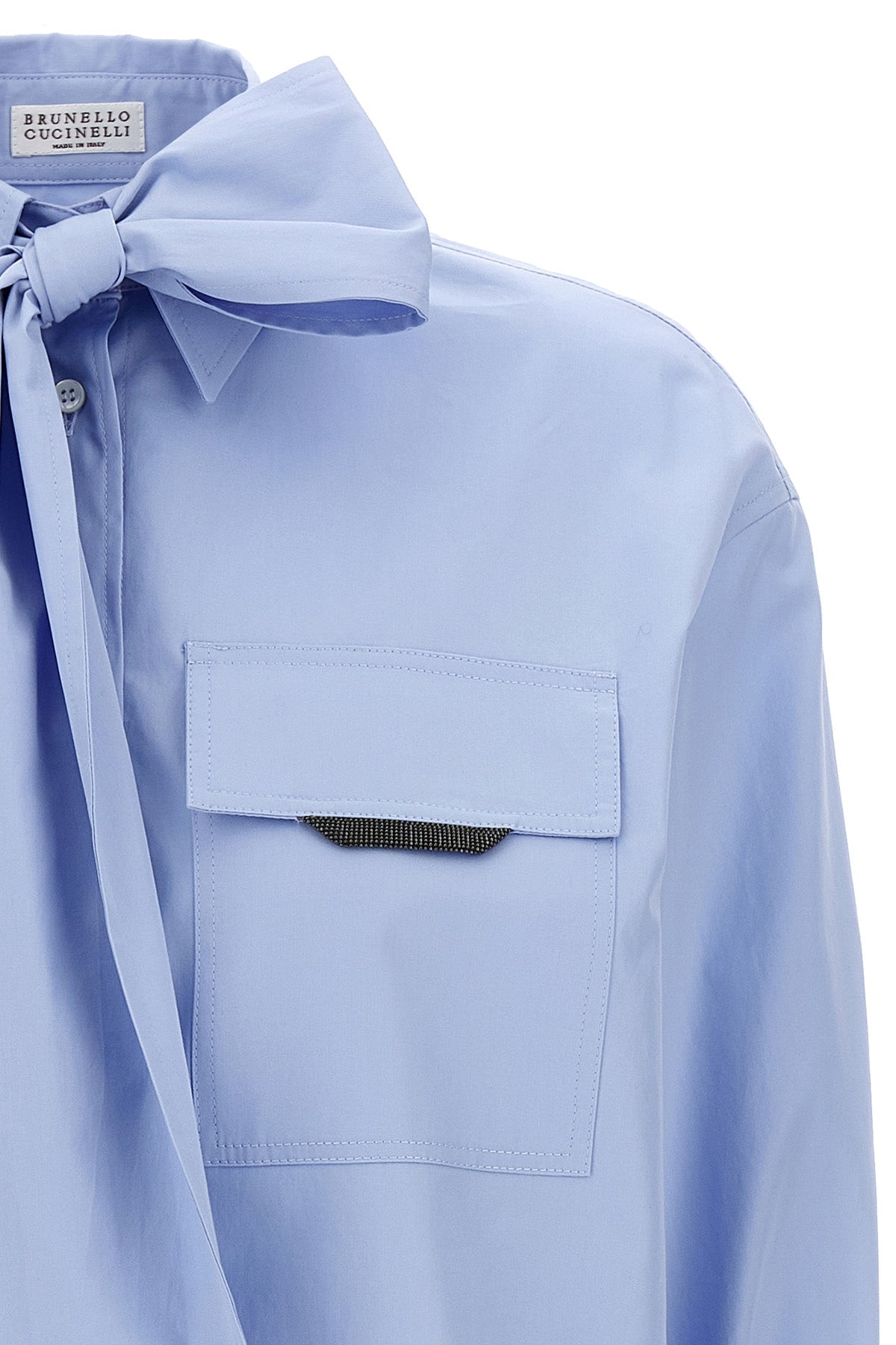 BRUNELLO CUCINELLI 'Shiny Flap Detail' shirt For Women 100% cotton