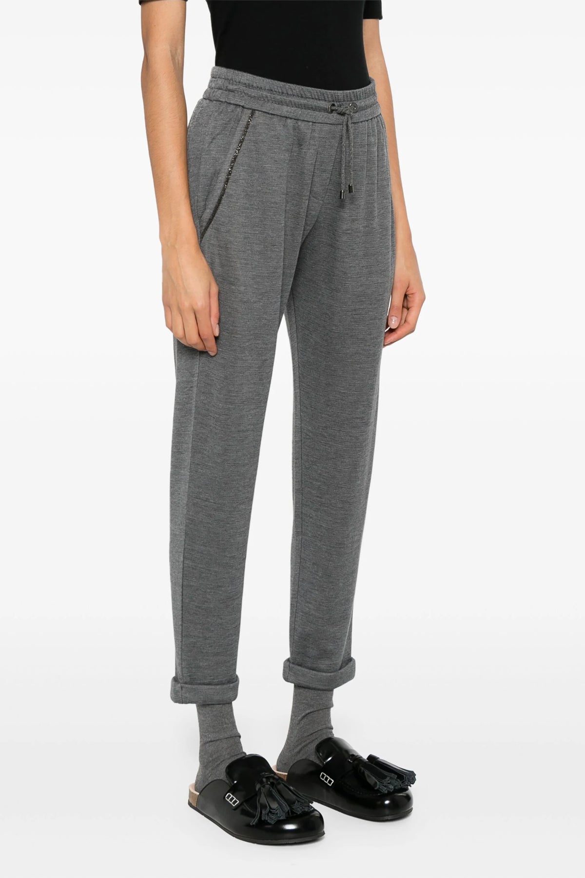 BRUNELLO CUCINELLI 'Monile' joggers For Women 67% cotton 31% silk 2% polyamide