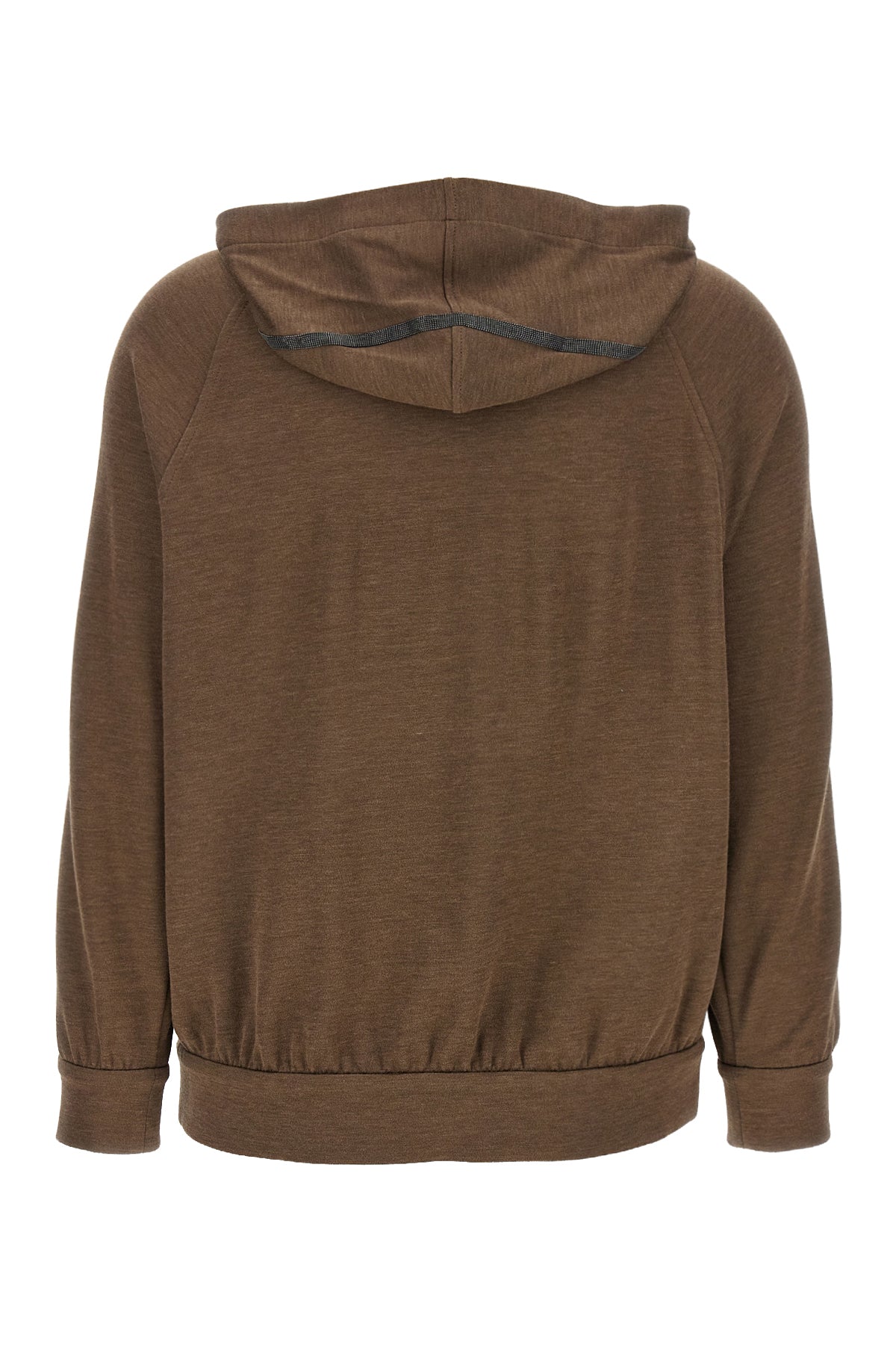 BRUNELLO CUCINELLI 'Shiny Trims' hoodie For Women 67% cotton 31% silk 2% polyamide