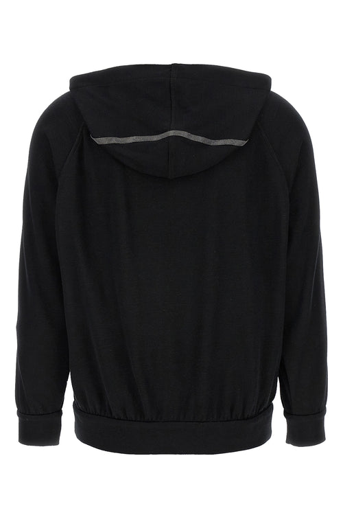 BRUNELLO CUCINELLI 'Shiny Trims' hoodie For Women 67% cotton 31% silk 2% polyamide