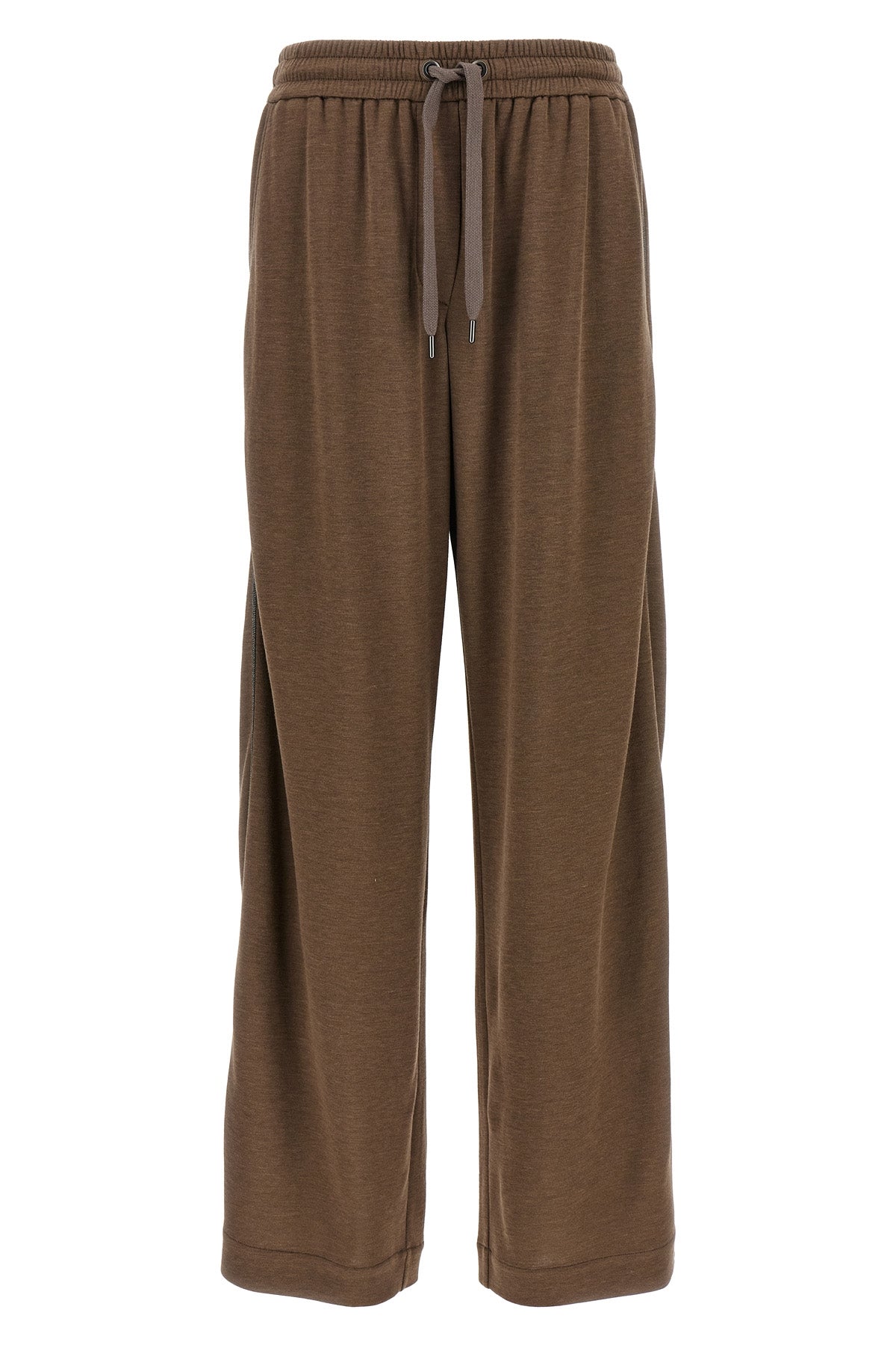 BRUNELLO CUCINELLI 'Shiny Trims' joggers For Women 67% cotton 31% silk 2% polyamide