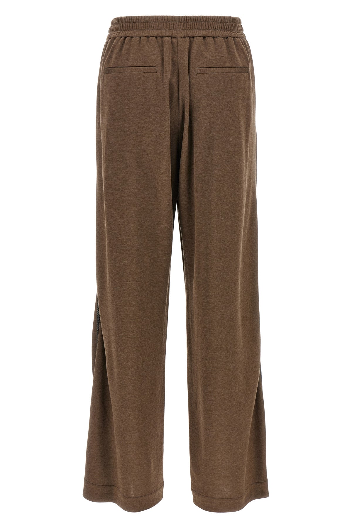 BRUNELLO CUCINELLI 'Shiny Trims' joggers For Women 67% cotton 31% silk 2% polyamide