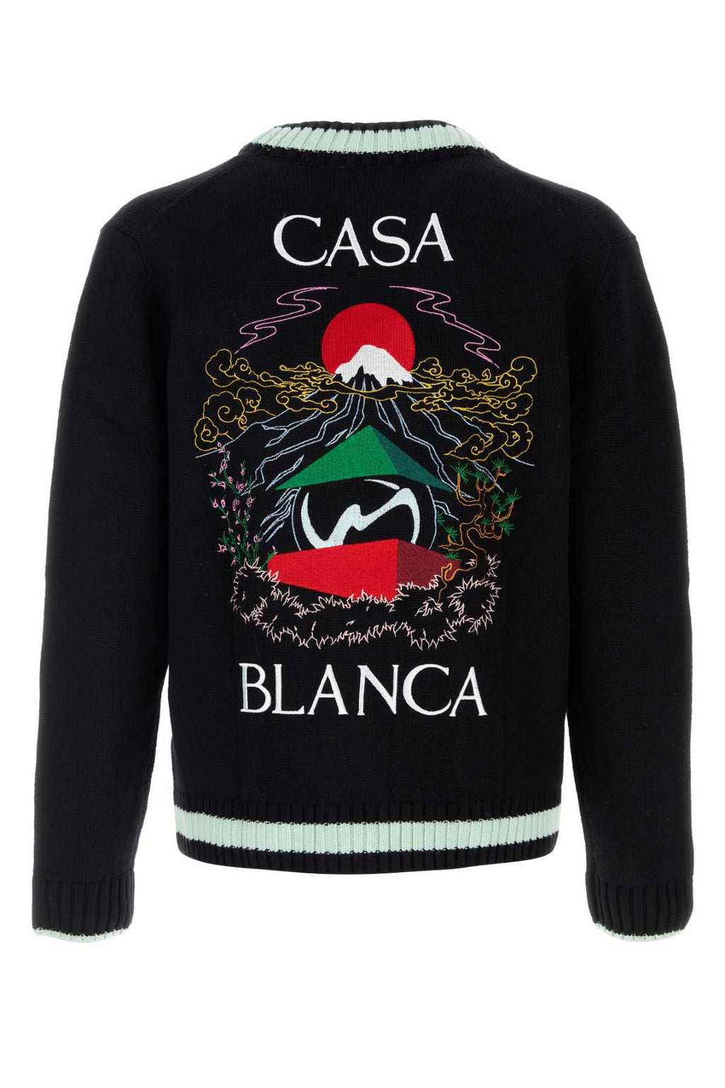 CASABLANCA MERINO EMBROIDERY CARDIGAN For Men Exterior: 90% Merino wool 10% Cashmere