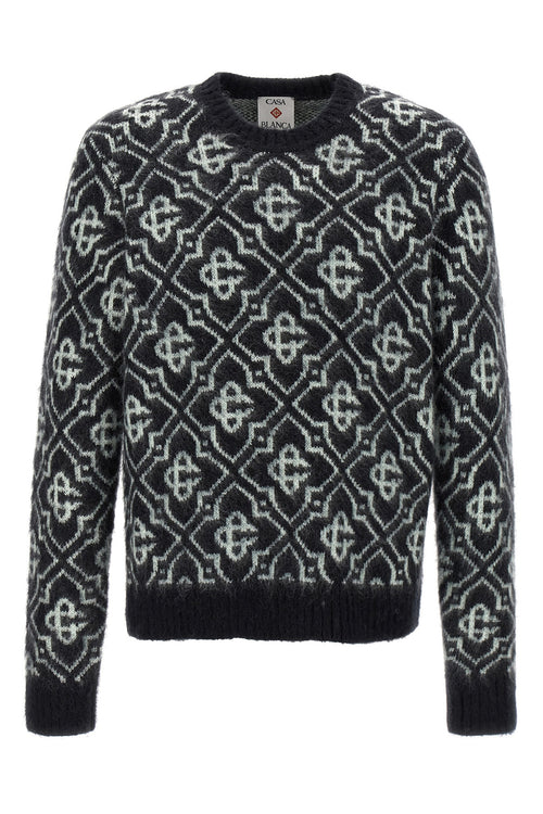 CASABLANCA 'Monogram' sweater For Men 36% nylon 25% cotton 20% wool 19% mohair wool