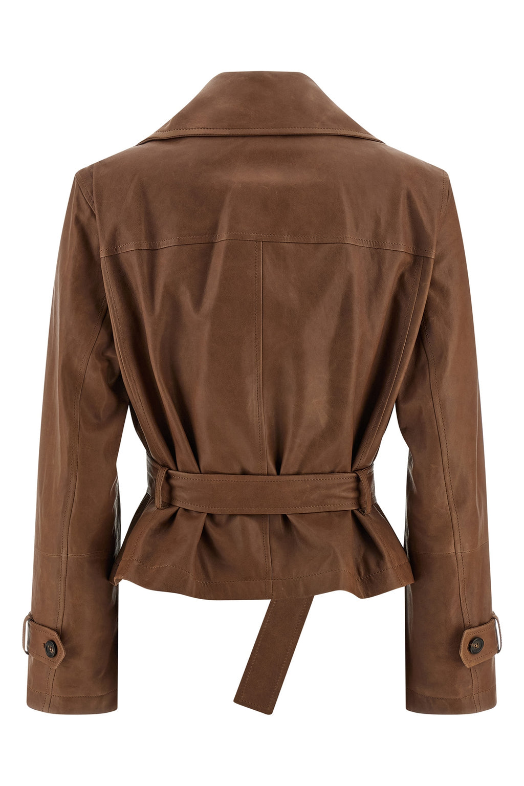 BRUNELLO CUCINELLI 'Crop' trench coat For Women 100% lamb leather (Ovis Aries)