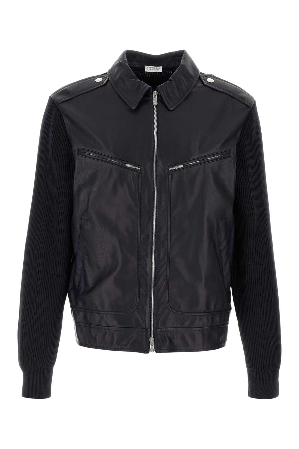 BRUNELLO CUCINELLI PADDED LEATHER JACKET For Men Exterior 1: 100% Leather Exterior 2: 100% Cotton Lining: 100% Cupro