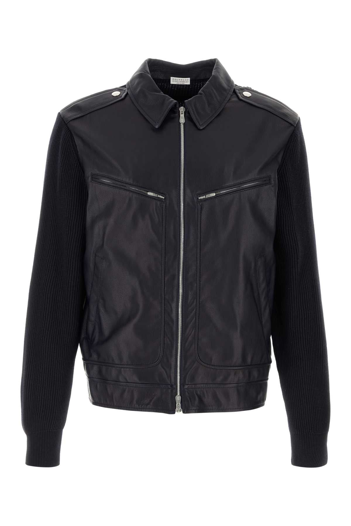 BRUNELLO CUCINELLI PADDED LEATHER JACKET For Men Exterior 1: 100% Leather Exterior 2: 100% Cotton Lining: 100% Cupro