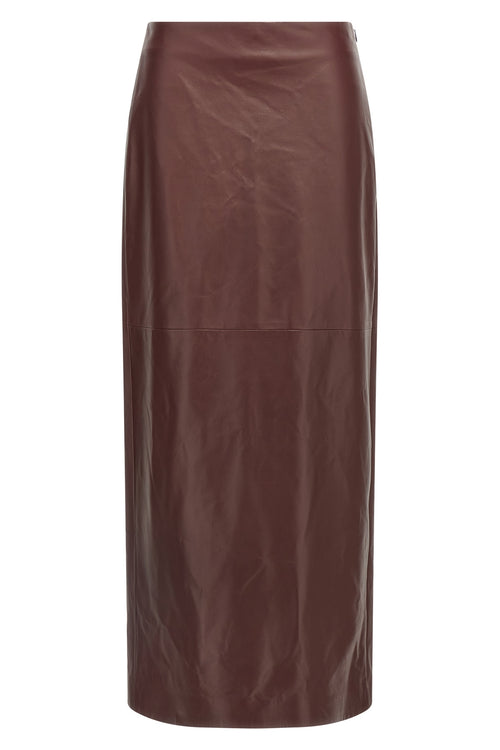 BRUNELLO CUCINELLI 'Column Long' skirt For Women 100% lamb leather (Ovis Aries)