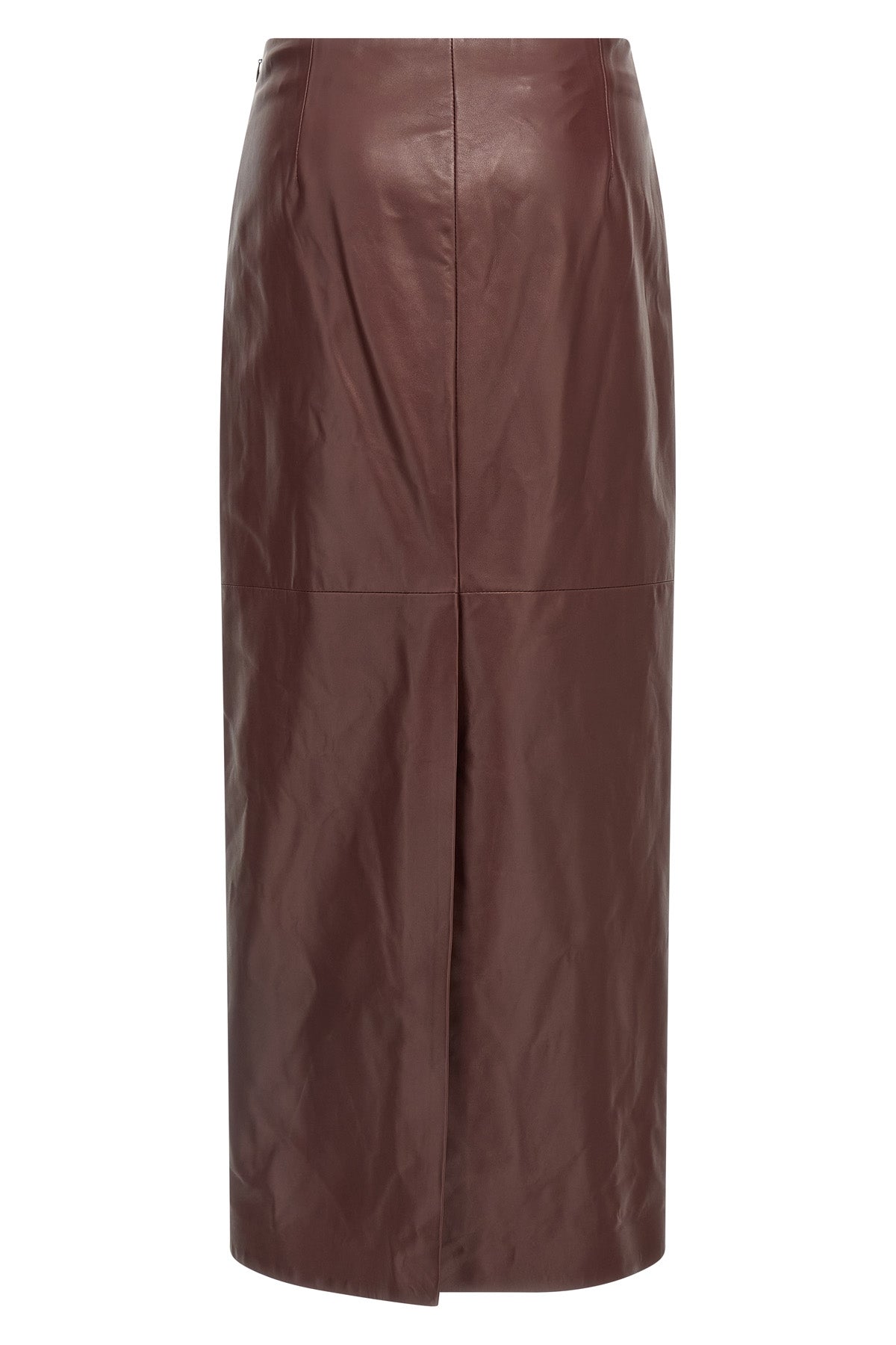 BRUNELLO CUCINELLI 'Column Long' skirt For Women 100% lamb leather (Ovis Aries)