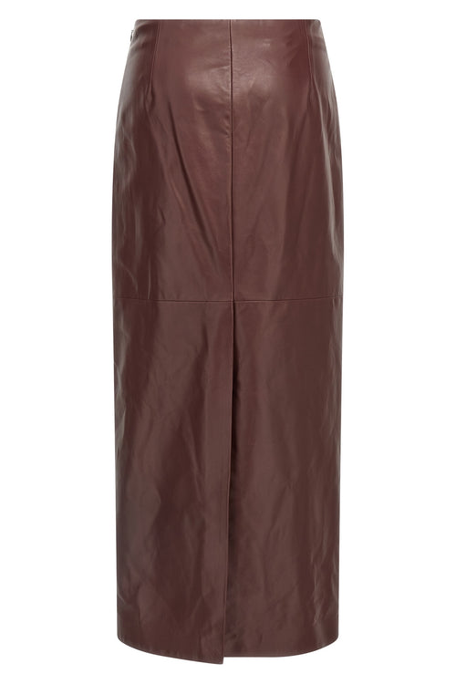 BRUNELLO CUCINELLI 'Column Long' skirt For Women 100% lamb leather (Ovis Aries)