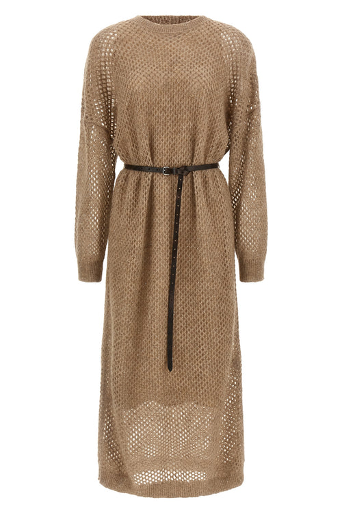 BRUNELLO CUCINELLI 'Dazzling Net' dress For Women 42% mohair wool 30% polyamide 12% cotton 11% wool 5% polyester