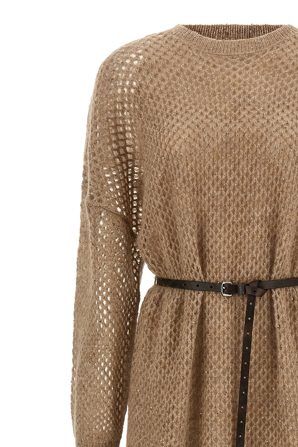 BRUNELLO CUCINELLI 'Dazzling Net' dress For Women 42% mohair wool 30% polyamide 12% cotton 11% wool 5% polyester