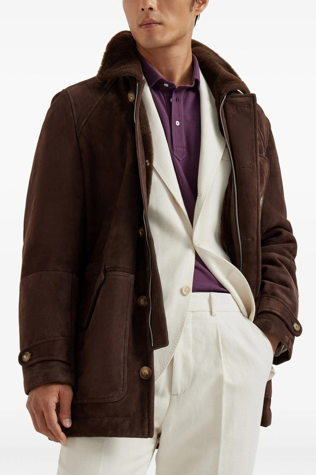 BRUNELLO CUCINELLI Parka model sheepskin jacket For Men 100% lamb leather (Ovis Aries)