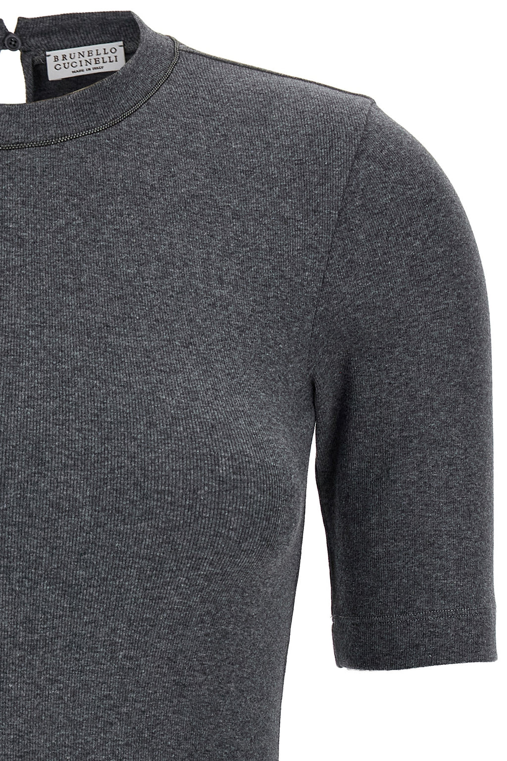 BRUNELLO CUCINELLI Monile ribbed T-shirt For Women 94% cotton 6% elastane