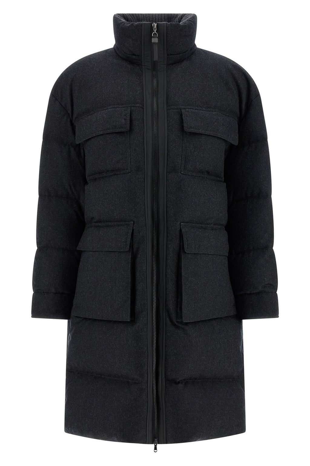 BRUNELLO CUCINELLI 'Shiny Zipper Pull' long down jacket