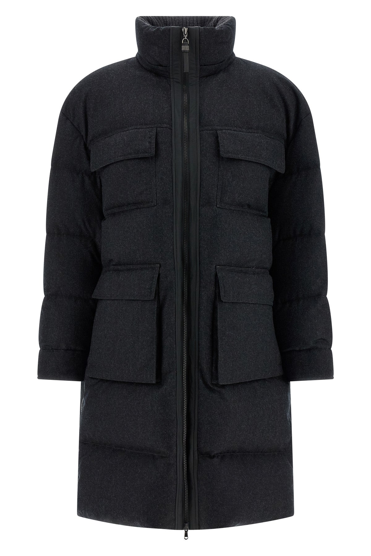 BRUNELLO CUCINELLI 'Shiny Zipper Pull' long down jacket