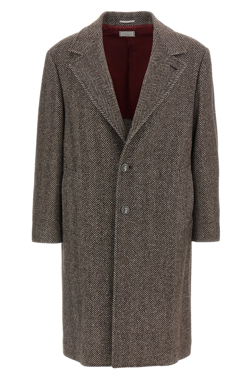 BRUNELLO CUCINELLI Single-breasted cashmere coat For Men 60% cachemire 40% silk
