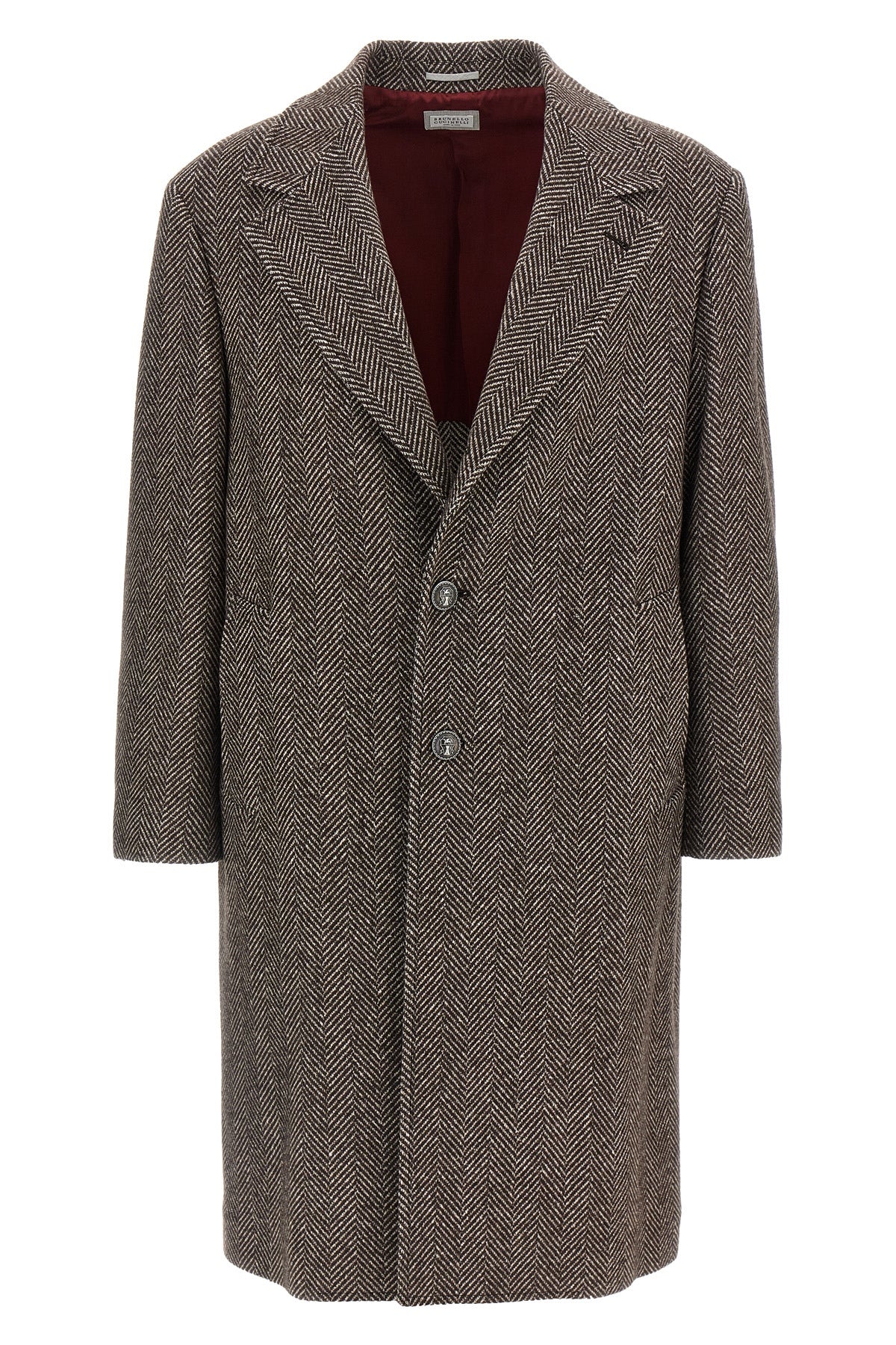 BRUNELLO CUCINELLI Single-breasted cashmere coat For Men 60% cachemire 40% silk
