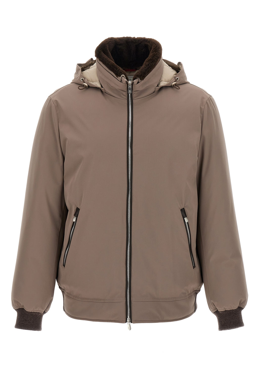BRUNELLO CUCINELLI Sherling neck bomber jacket For Men 88% polyamide, 12% elastane