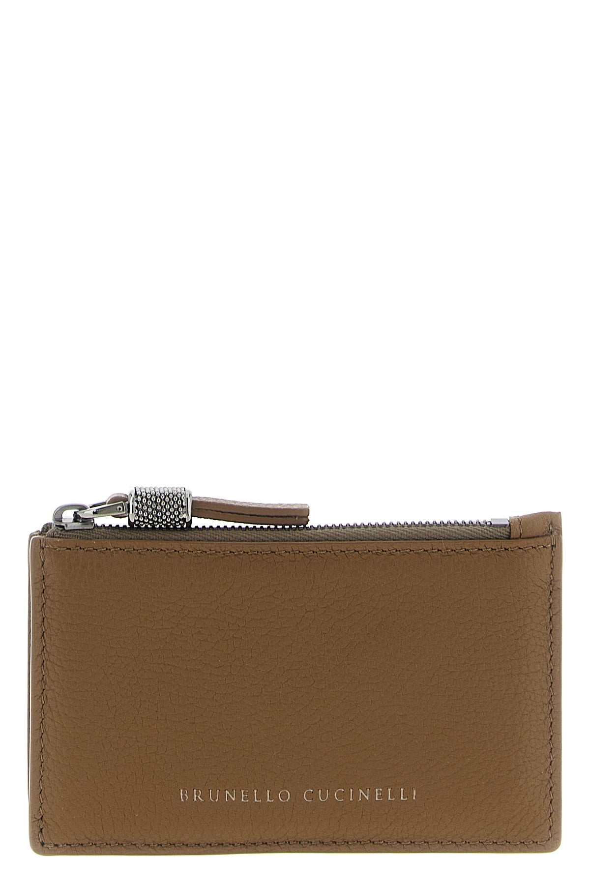 BRUNELLO CUCINELLI 'Shiny Zipper Pull' card holder For Women 100% lamb leather (Ovis Aries)