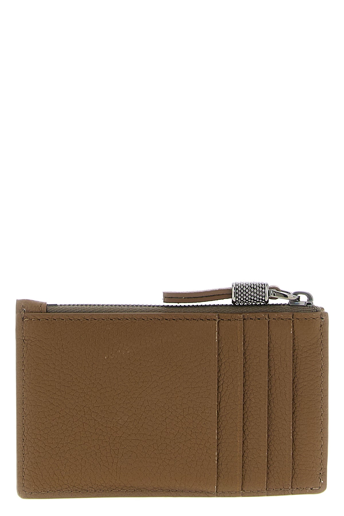 BRUNELLO CUCINELLI 'Shiny Zipper Pull' card holder For Women 100% lamb leather (Ovis Aries)