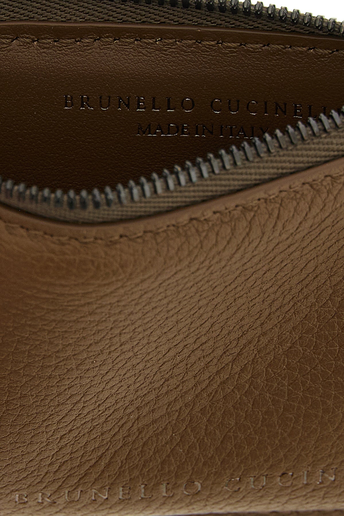 BRUNELLO CUCINELLI 'Shiny Zipper Pull' card holder For Women 100% lamb leather (Ovis Aries)