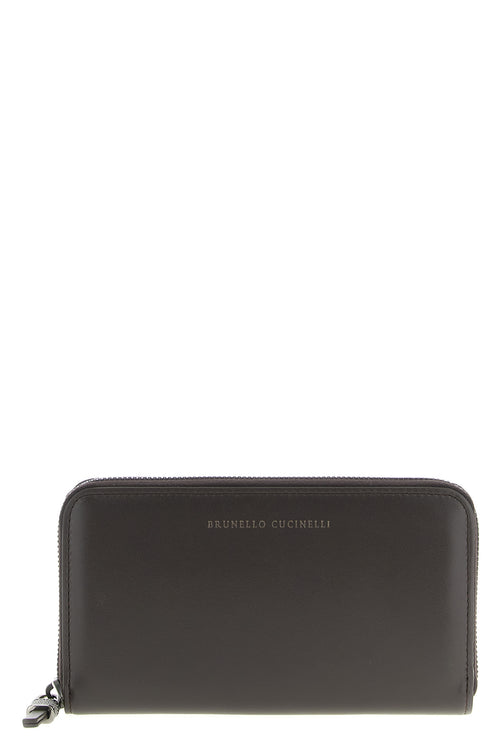 BRUNELLO CUCINELLI 'Shiny Zipper Pull' wallet For Women 100% calfskin leather (Bos Taurus)
