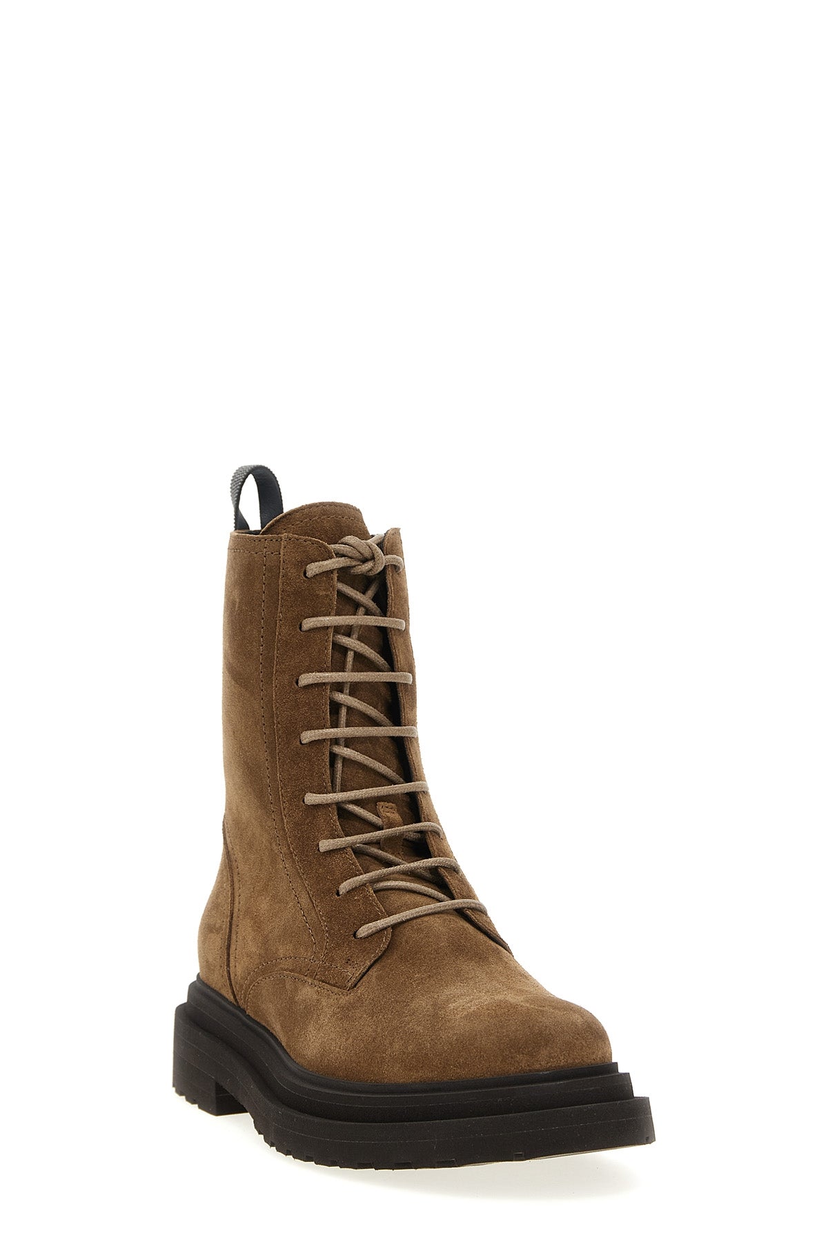 BRUNELLO CUCINELLI Suede combat boots Monile For Women 100% calfskin leather (Bos Taurus)