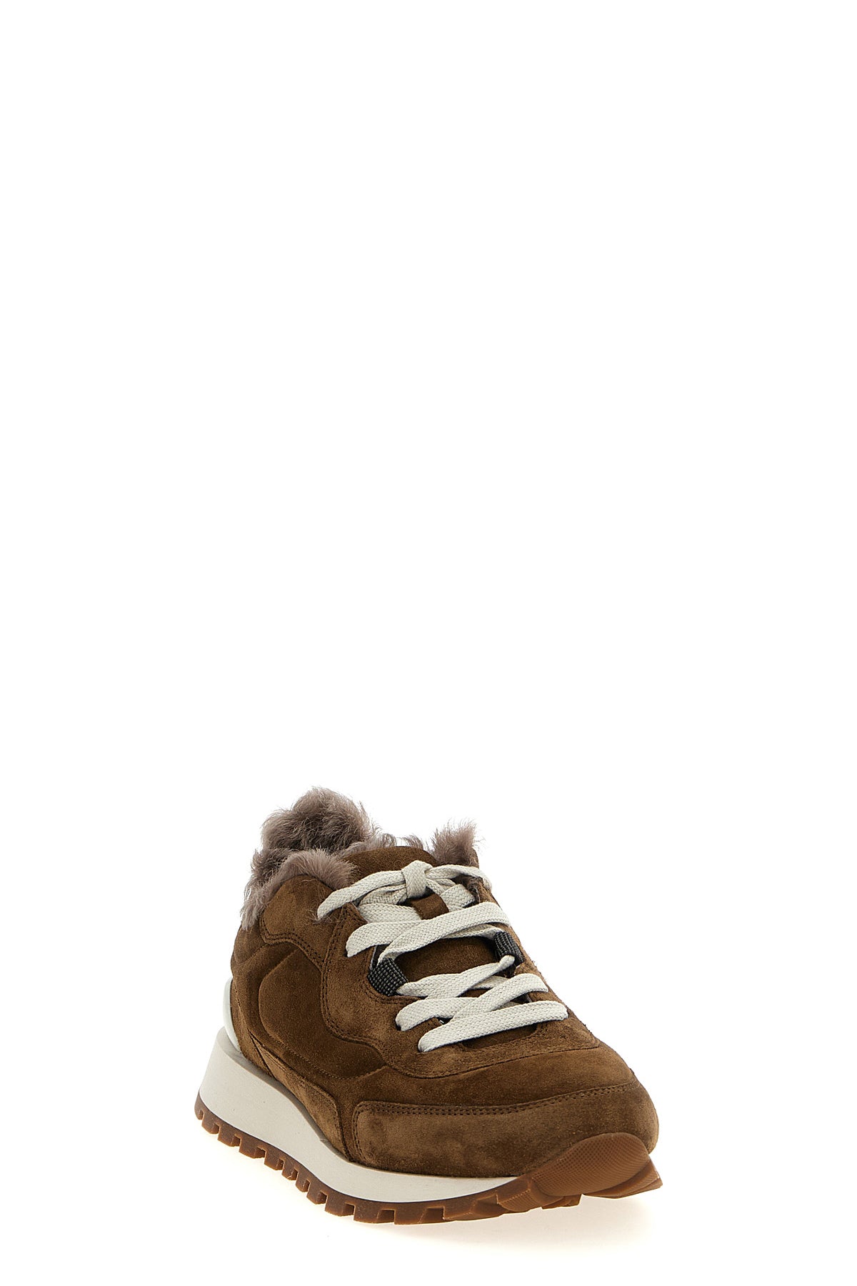 BRUNELLO CUCINELLI Monile suede sneakers For Women 100% calfskin leather (Bos Taurus)