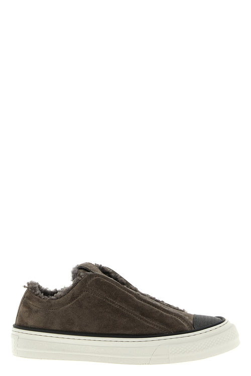 BRUNELLO CUCINELLI 'Precious Toe' sneakers For Women 100% calfskin leather (Bos Taurus)