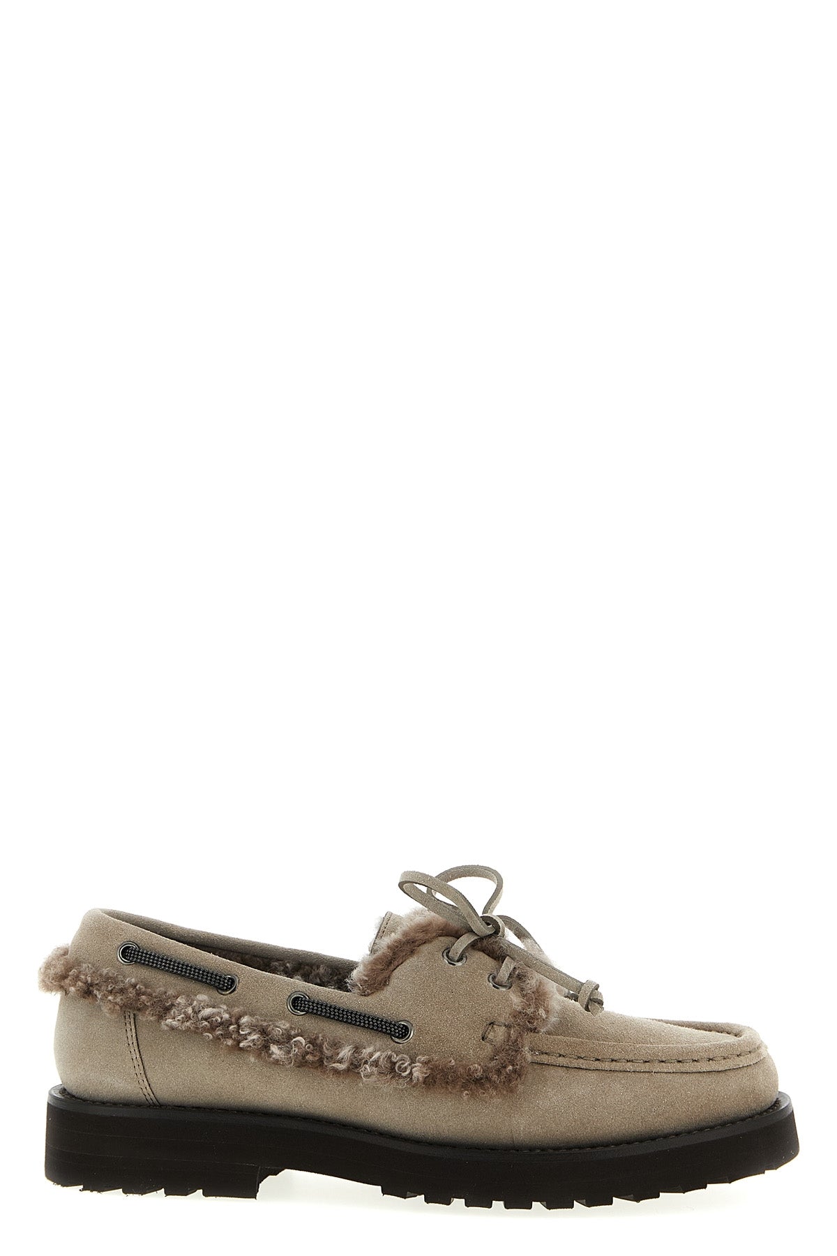 BRUNELLO CUCINELLI 'Precious Insert' boat shoe For Women 100% calfskin leather (Bos Taurus)