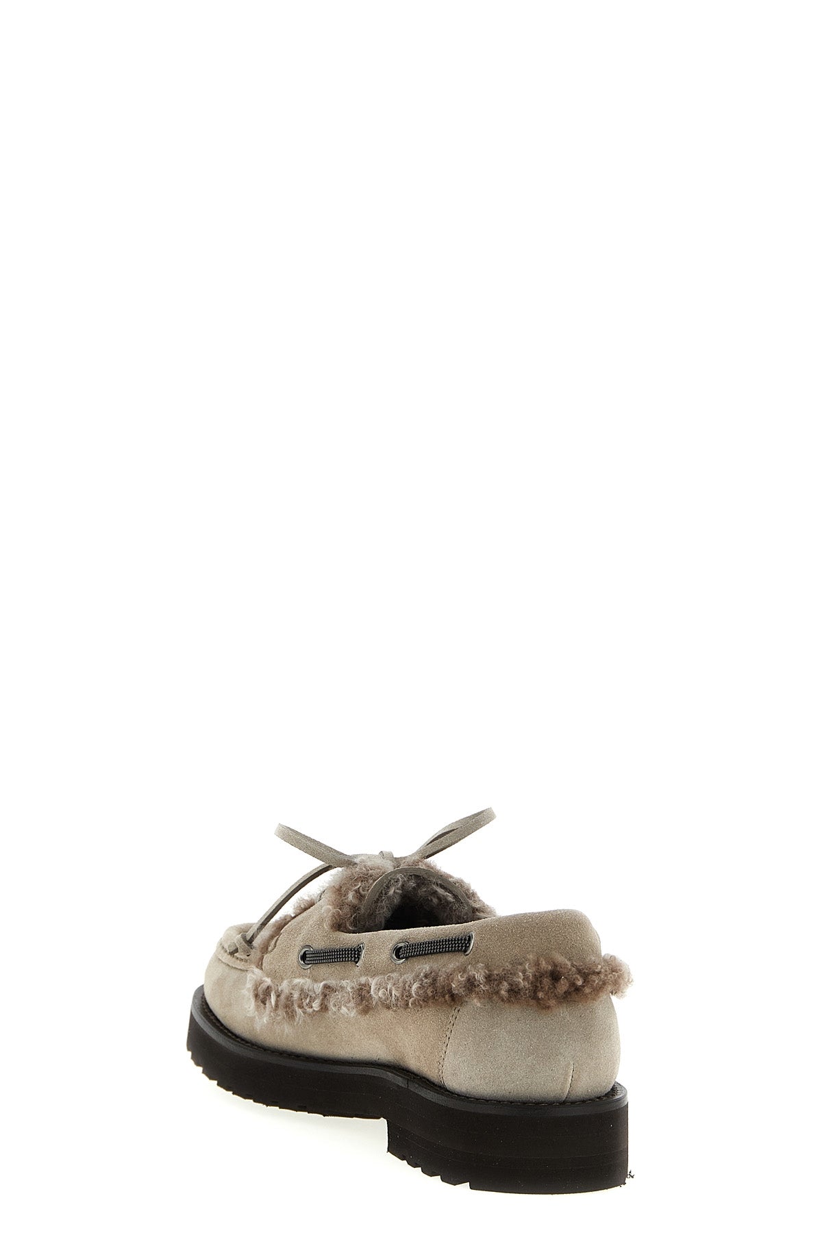 BRUNELLO CUCINELLI 'Precious Insert' boat shoe For Women 100% calfskin leather (Bos Taurus)