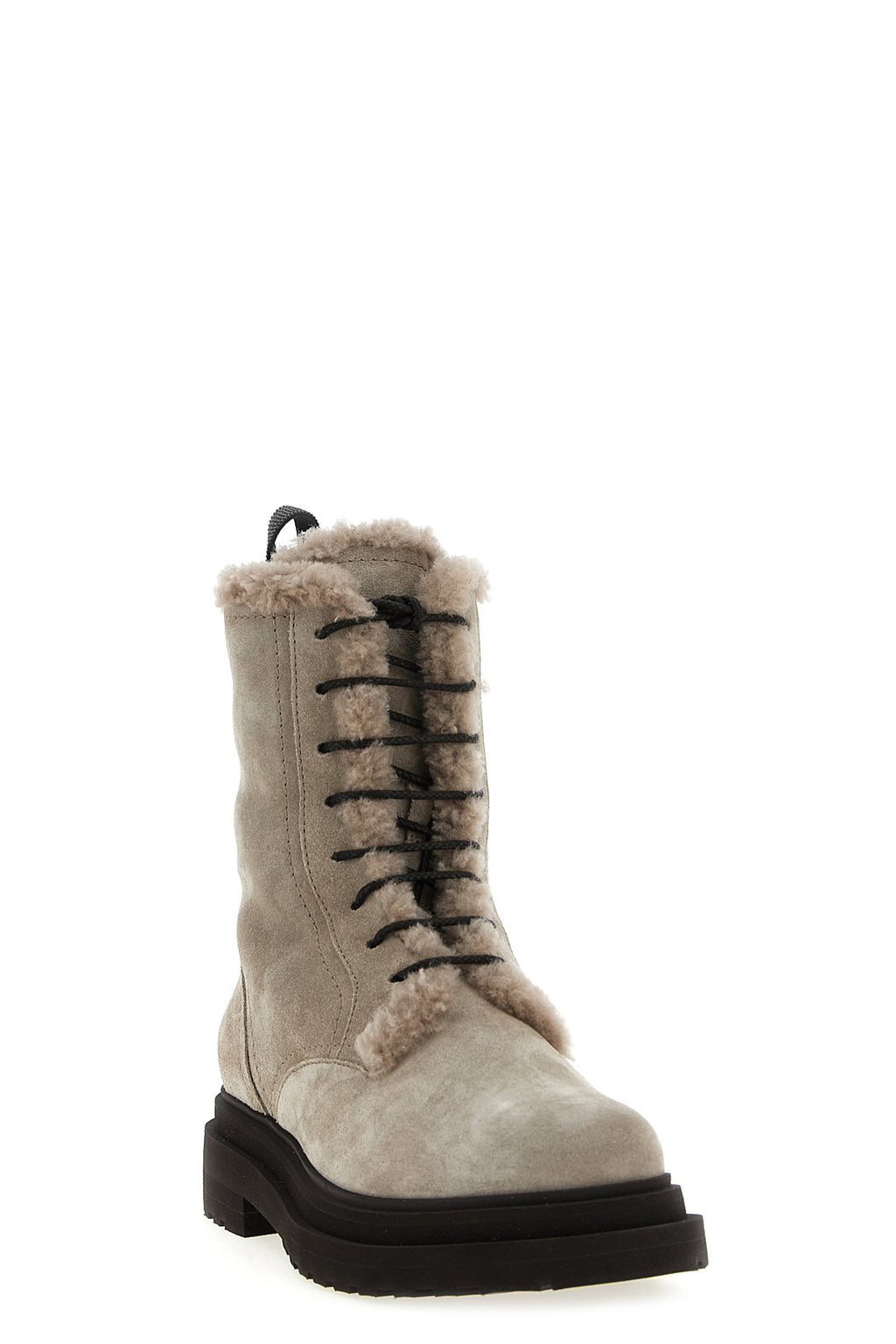 BRUNELLO CUCINELLI Suede combat boots Monile For Women 100% calfskin leather (Bos Taurus)