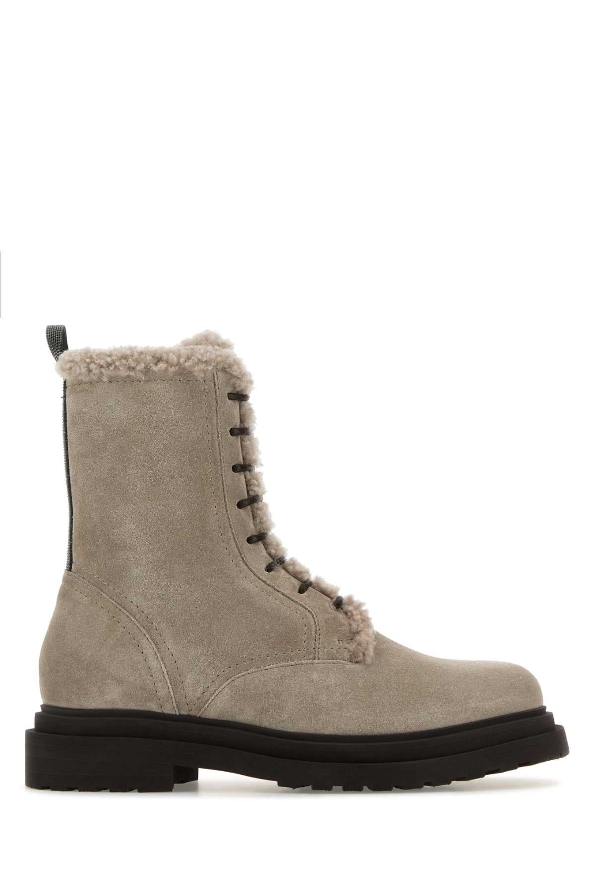 BRUNELLO CUCINELLI PAIR OF ANKLE BOOTS For Women Exterior: 100% Suede Interior: 100% Shearling Sole: Rubber