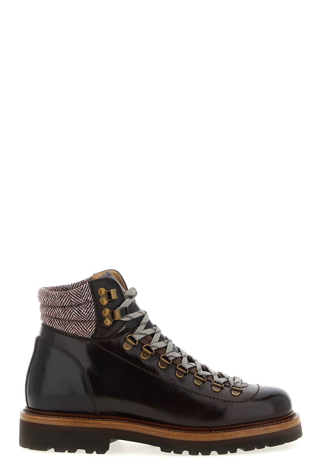 BRUNELLO CUCINELLI Herringbone insert ankle boots For Men 100% calfskin leather (Bos Taurus)