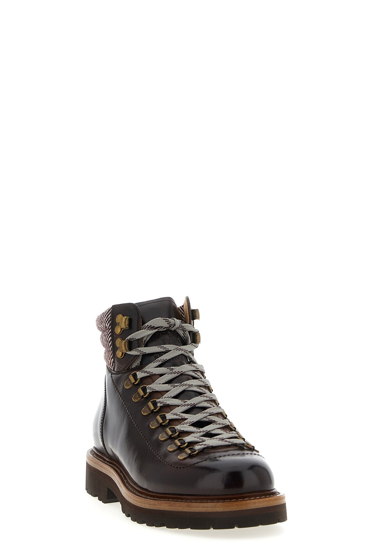BRUNELLO CUCINELLI Herringbone insert ankle boots For Men 100% calfskin leather (Bos Taurus)