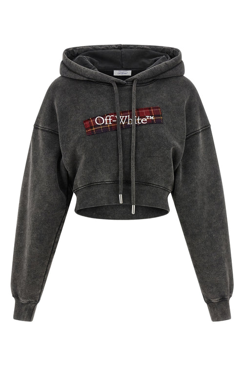 OFF-WHITE 'Check Flan Bookish' hoodie For Women 100% cotton