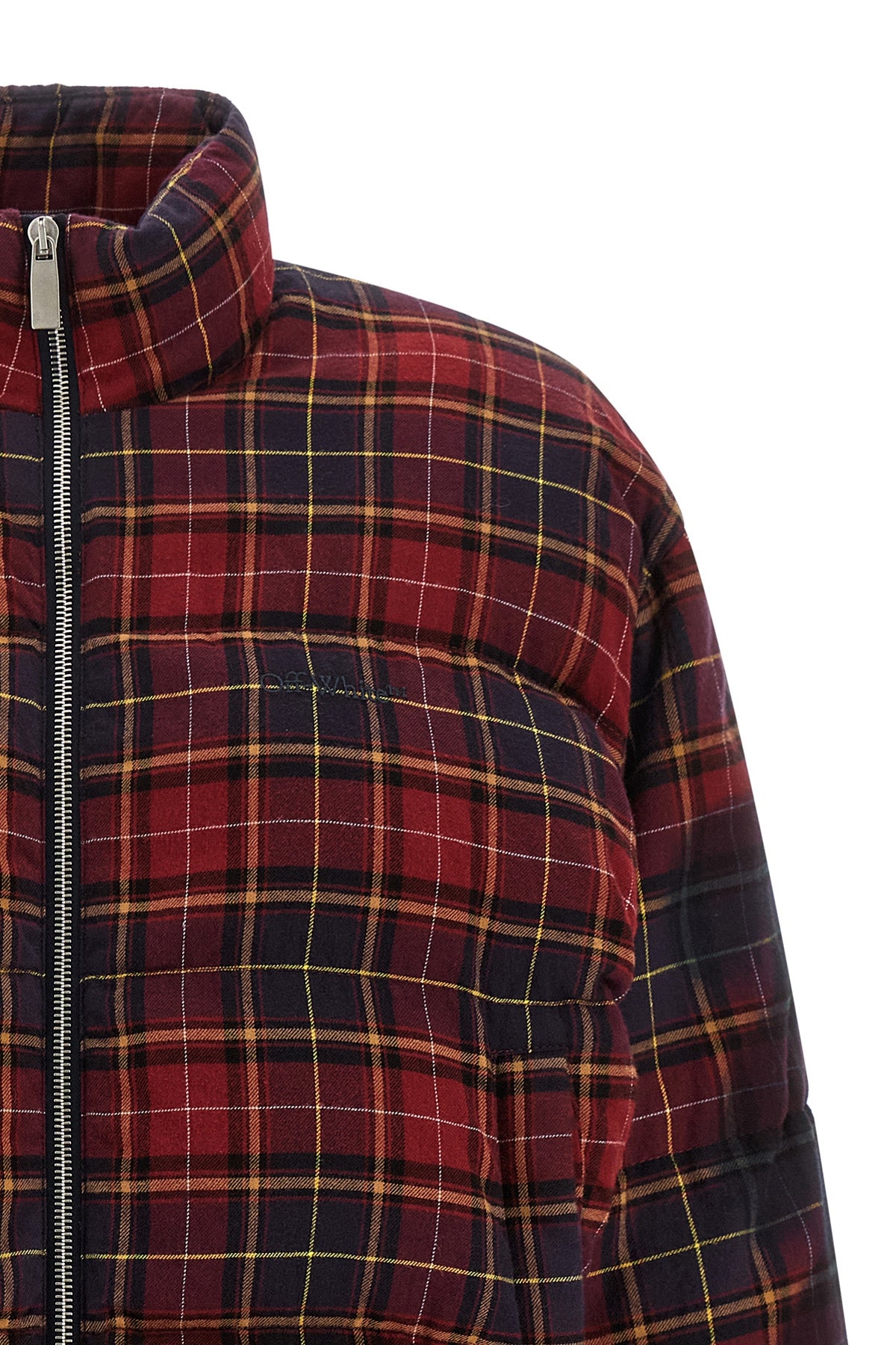 off-white 'Check Flan Arrow Spray' down jacket